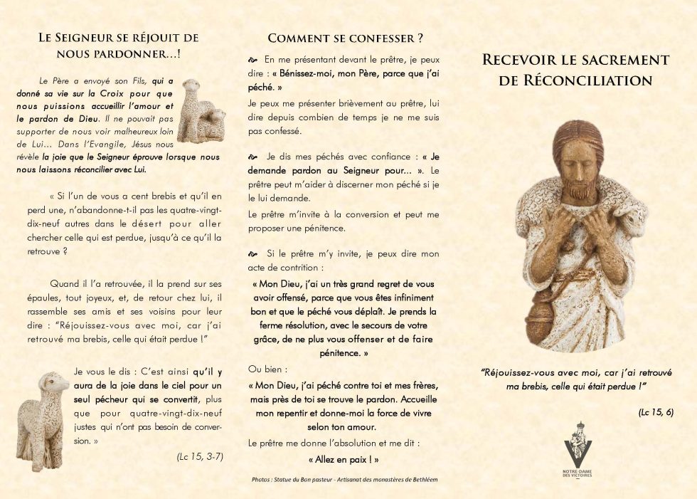 Le sacrement de la réconciliation - Notre-Dame des Victoires
