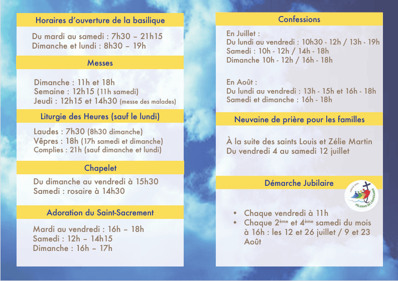 Horaires été Notre-Dame des Victoires Horaires été Notre-Dame des Victoires